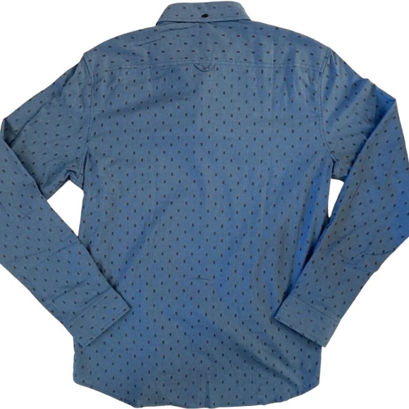 NWT- Ben Sherman- Herringbone Majestic Blue Long-Sleeve- Sz M- $99 MSRP 🤩 👔 - Picture 3 of 4